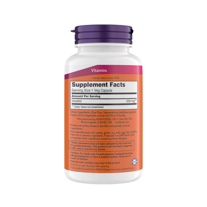 NOW Foods Inositol 500 mg – Hochwertiges Myo-Inositol für Zellgesundheit und Frauenunterstützung – 200 vegane Kapseln