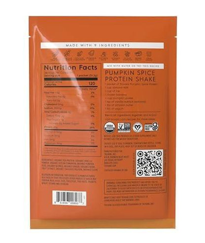 Truvani Veganes Erbsenproteinpulver | Kürbisgewürz | 20g Bio-Pflanzenprotein | 1 Portion | Keto | Gluten- & laktosefrei | Low Carb | Ohne Zuckerzusatz