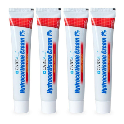 CareAll Hydrocortison 1% Creme, 28g Tube (4er-Pack) - Maximale Stärke gegen Juckreiz und Rötungen bei Insektenstichen, Ekzemen, Psoriasis, Giftefeu, Gifteiche und Giftsumach