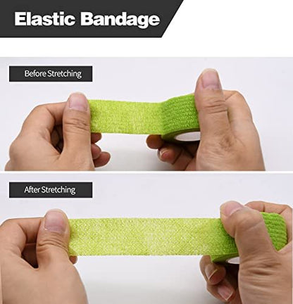 12er-Pack Selbstklebende Bandagenwickel, 2,5 cm x 4,6 m, Multicolor