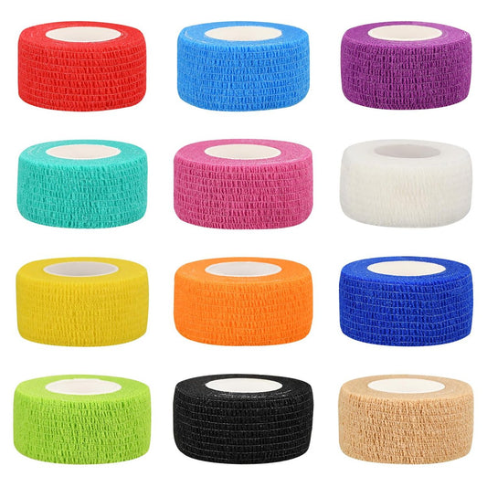 12er-Pack Selbstklebende Bandagenwickel, 2,5 cm x 4,6 m, Multicolor