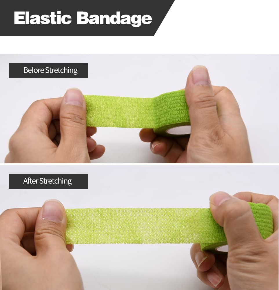 12er-Pack Selbstklebende Bandagenwickel, 2,5 cm x 4,6 m, Multicolor