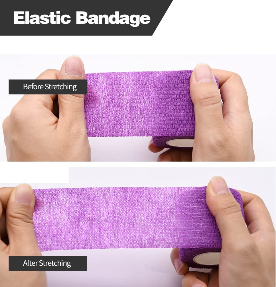 12er-Pack Selbstklebende Bandagenwickel, 5 cm x 4,5 m, Mehrfarbig