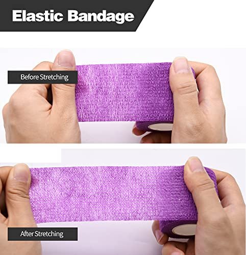 12er-Pack Selbstklebende Bandagenwickel, 5 cm x 4,5 m, Mehrfarbig