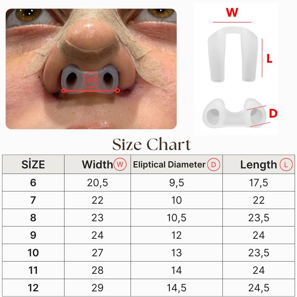 Nasenretainer für Rhinoplastik-Erholung | Nasenformer & Stützgerät aus 100% hochwertigem Silikon | Postoperative Nasenformung & Heilungshilfe (Größe 7)