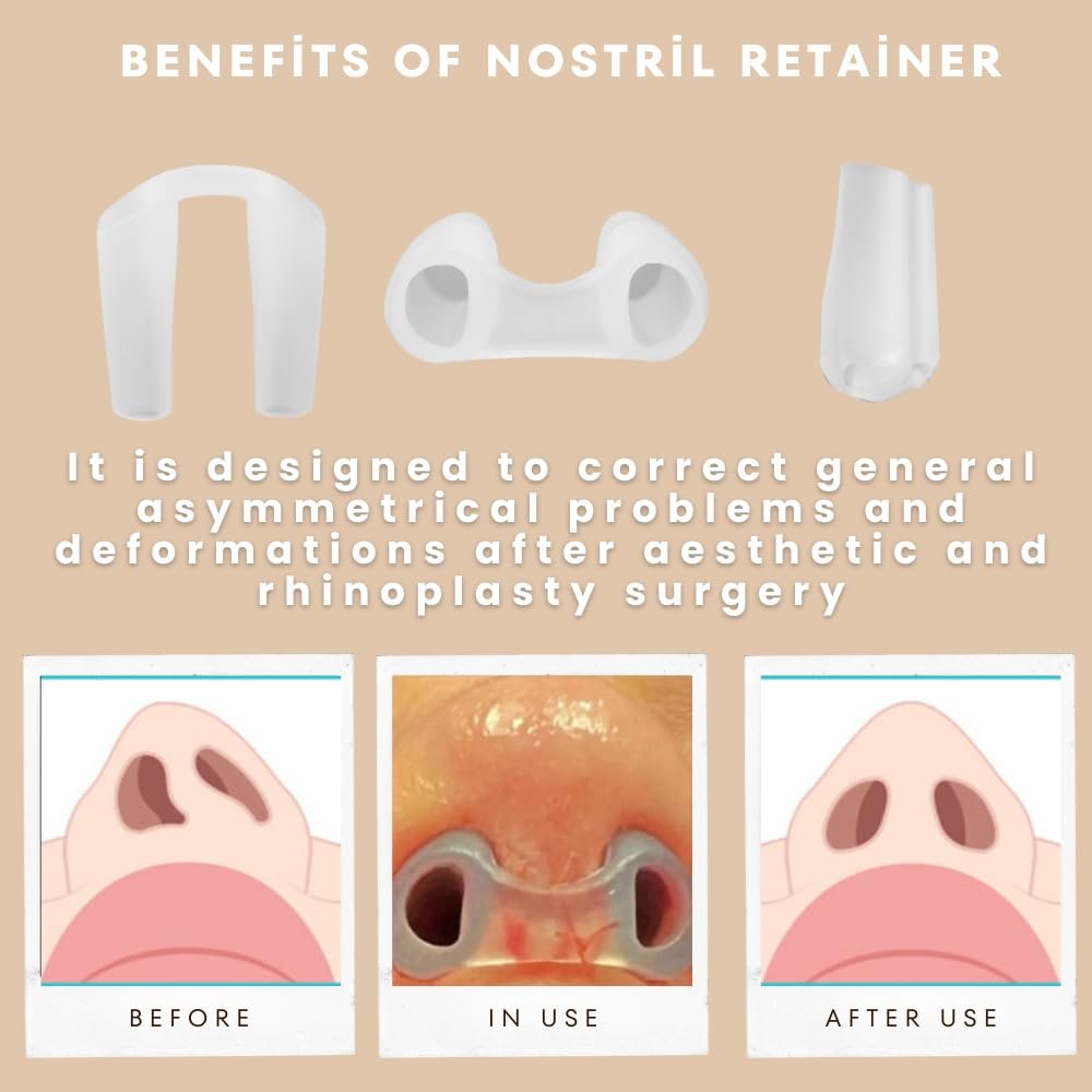 Nasenretainer für Rhinoplastik-Erholung | Nasenformer & Stützgerät aus 100% hochwertigem Silikon | Postoperative Nasenformung & Heilungshilfe (Größe 7)