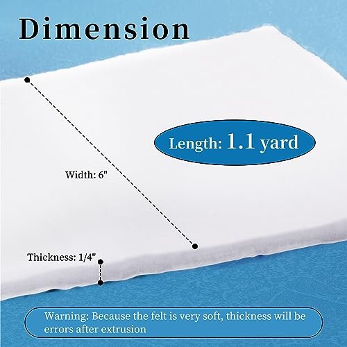 Pllieay Filzrollen mit Kleberücken, Orthopädische Filzrolle 1/4 Zoll dick 6 Zoll x 1,1 Yard, Qualitäts-Rayon-Mischung für Polsterung und Unterstützung bei Fußschmerzen