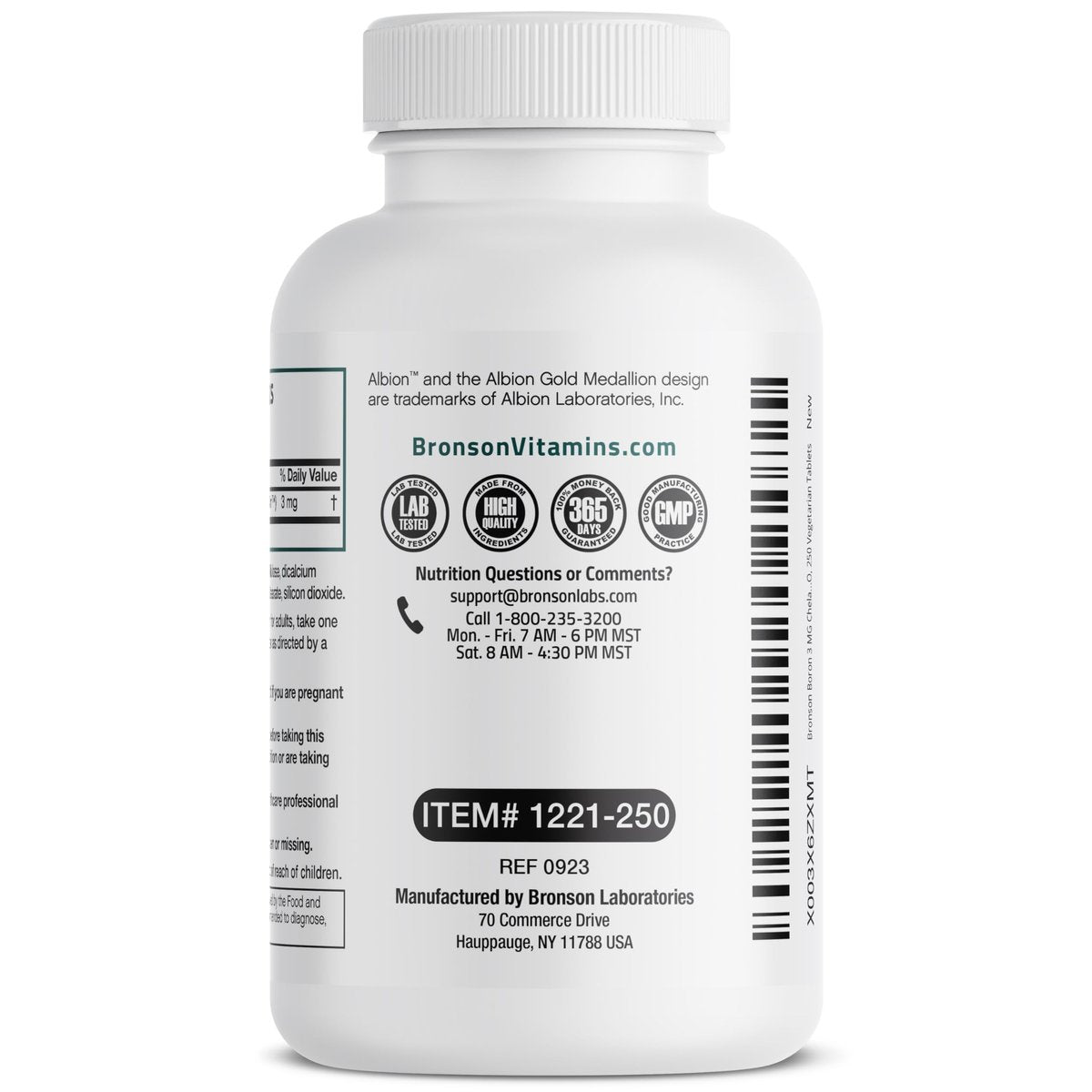 Bronson Boron 3 MG Chelated – Hoch bioverfügbares Spurenelement für starke Knochen, Non-GMO, 250 vegane Tabletten