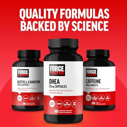 Force Factor Magnesium Komplex – Magnesium Glycinat, Citrat und Oxid für Muskeln, Knochen, Nerven und Herz-Kreislauf-Gesundheit – Vegan, Nicht-GVO, 90 Kapseln