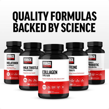 Force Factor Vitamin B Komplex – Für Energie, Vitalität und Herzgesundheit – mit Vitamin B1, B2, B3, B6, B12 und mehr – Vegan, Non-GMO – 60 Kapseln