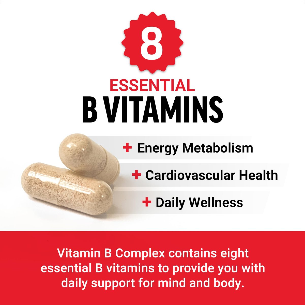 Force Factor Vitamin B Komplex – Für Energie, Vitalität und Herzgesundheit – mit Vitamin B1, B2, B3, B6, B12 und mehr – Vegan, Non-GMO – 60 Kapseln