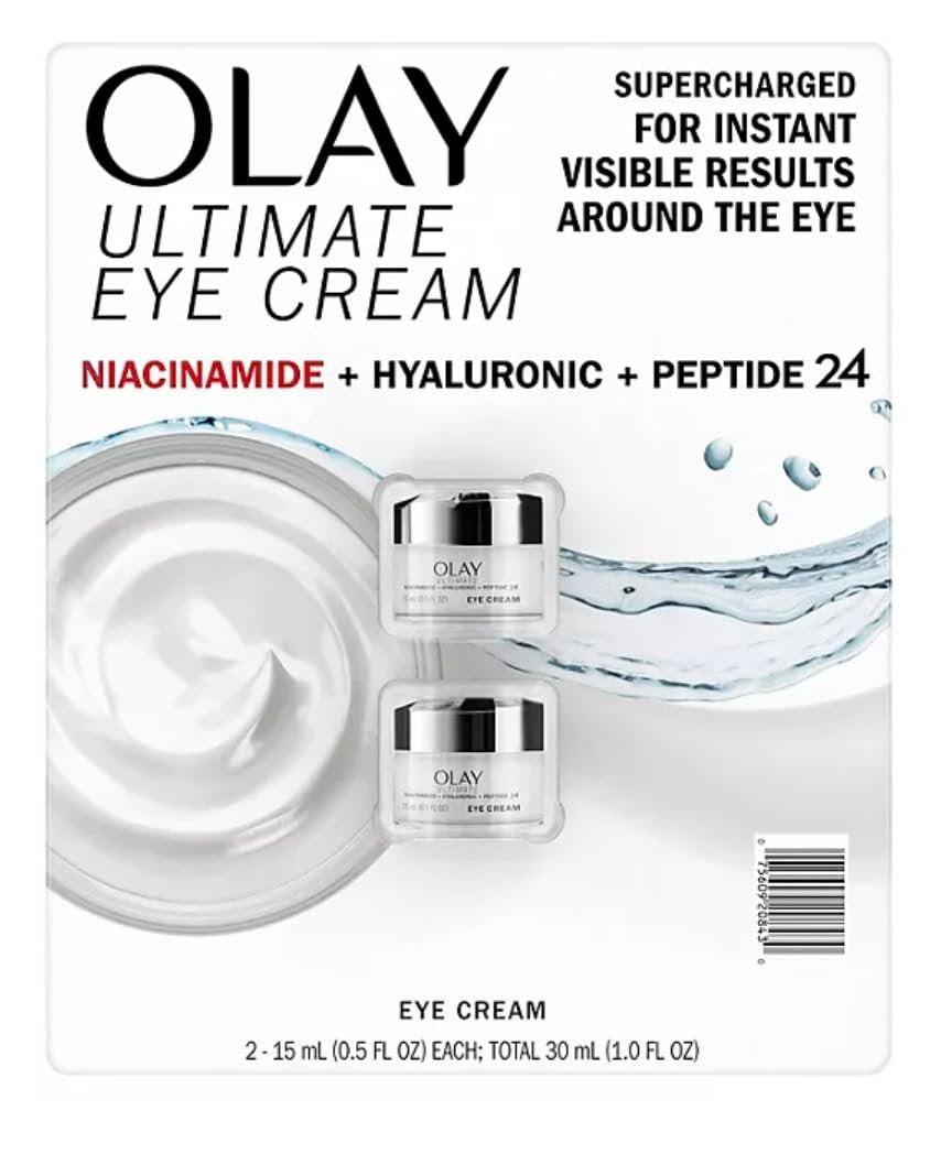 Olay Ultimate Niacinamide + Hyaluronsäure + Peptid Augencreme (0,5 fl. oz., 2er-Pack)