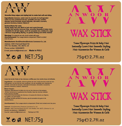 AnWoor 4er Set Edge Brush Slick Back Haarbürste, Haarpflege-Wachsstift für fliegende Haare, Rattenschwanzkämme zum Flechten, Teasing-Bürste für flauschiges Haar