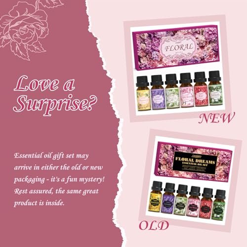 SALUBRITO Blumendüfte Set – 6x10ml Aromatherapie Öle für Diffuser & Kerzenherstellung: Jasmin, Lavendel, Rose, Gardenie, Kirschblüte, Geißblatt