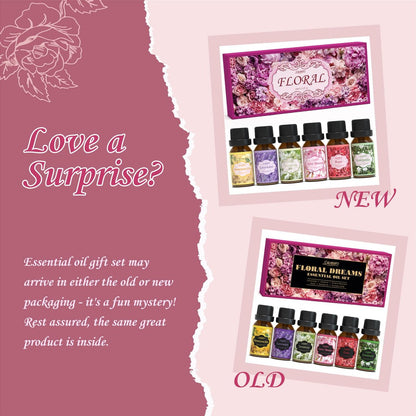SALUBRITO Blumendüfte Set – 6x10ml Aromatherapie Öle für Diffuser & Kerzenherstellung: Jasmin, Lavendel, Rose, Gardenie, Kirschblüte, Geißblatt