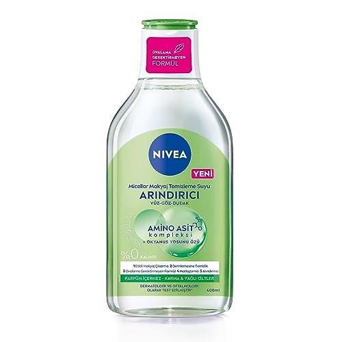 NIVEA MicellAir Erfrischendes Mizellenwasser – Sanfte tägliche Reinigung und Make-up-Entfernung mit Aminosäurekomplex und Meerextrakt, 400 ml