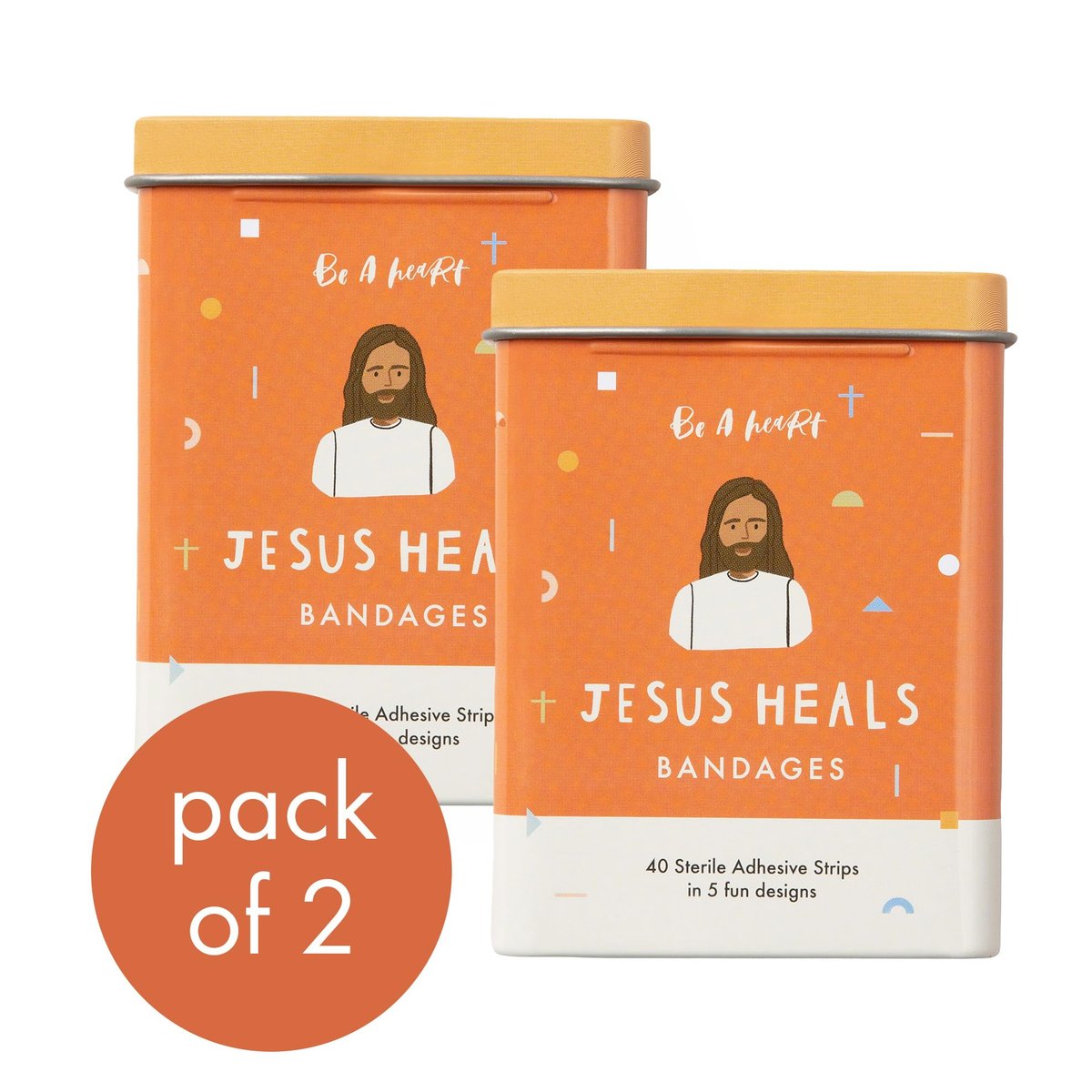 Be A Heart Original Jesus Heals Bandagen - Pflaster für Kinder (2 Dosen)
