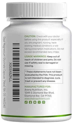 Max Stärke Magnesium Glycinat 500 mg pro Portion, 240 Kapseln | 100% cheliert für leichte Aufnahme | Essenzielles Mineral für Muskeln, Schlaf & Herzgesundheit