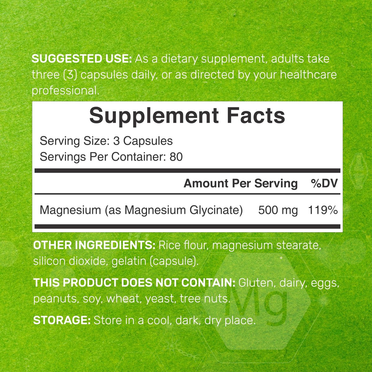 Max Stärke Magnesium Glycinat 500 mg pro Portion, 240 Kapseln | 100% cheliert für leichte Aufnahme | Essenzielles Mineral für Muskeln, Schlaf & Herzgesundheit