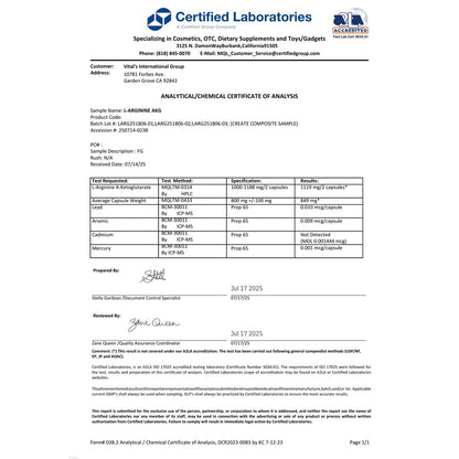 PRISTINE'S L-Arginin 1000mg Kapseln – 90-Tage-Vorrat für Männer & Frauen – Nitric-Oxid-Booster & Pre-Workout – Glasflasche