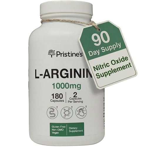 PRISTINE'S L-Arginin 1000mg Kapseln – 90-Tage-Vorrat für Männer & Frauen – Nitric-Oxid-Booster & Pre-Workout – Glasflasche