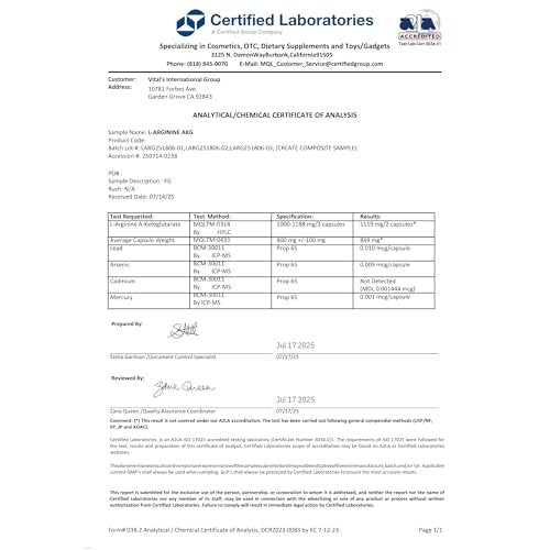 PRISTINE'S L-Arginin 1000mg Kapseln – 90-Tage-Vorrat für Männer & Frauen – Nitric-Oxid-Booster & Pre-Workout – Glasflasche
