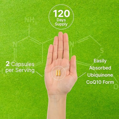 DEAL SUPPLEMENT CoQ10 100mg mit Omega 3 100mg, 240 Kapseln | Bioverfügbare Coenzym Q10 Formel | Non-GMO