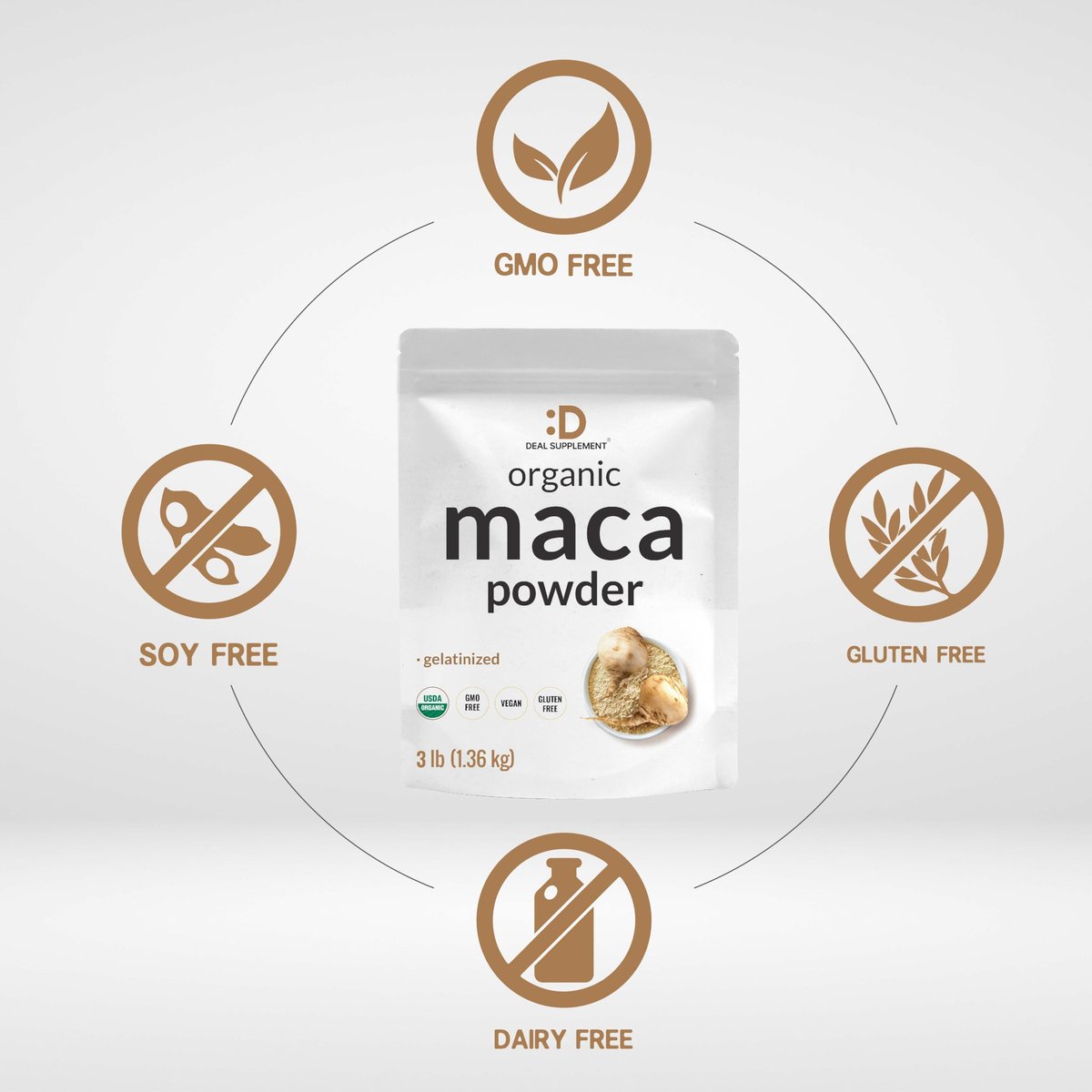 Bio Peruanisches Maca-Pulver, 1,36 kg – Leicht verdauliche gelatinierte Form – Pflanzliches Superfood für Männer und Frauen – Unterstützt Immun- und Energiegesundheit – Nicht-GVO