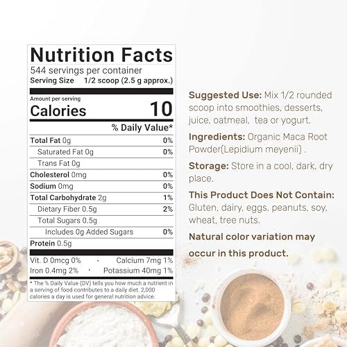 Bio Peruanisches Maca-Pulver, 1,36 kg – Leicht verdauliche gelatinierte Form – Pflanzliches Superfood für Männer und Frauen – Unterstützt Immun- und Energiegesundheit – Nicht-GVO