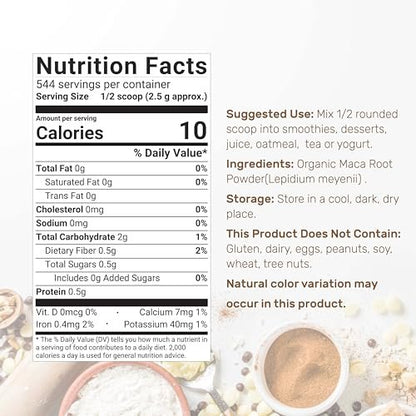 Bio Peruanisches Maca-Pulver, 1,36 kg – Leicht verdauliche gelatinierte Form – Pflanzliches Superfood für Männer und Frauen – Unterstützt Immun- und Energiegesundheit – Nicht-GVO