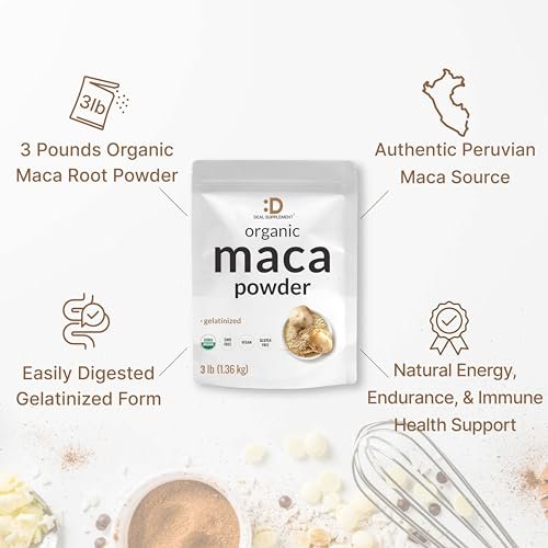 Bio Peruanisches Maca-Pulver, 1,36 kg – Leicht verdauliche gelatinierte Form – Pflanzliches Superfood für Männer und Frauen – Unterstützt Immun- und Energiegesundheit – Nicht-GVO