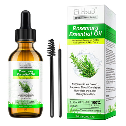 ELBBUB 100% Reines Rosmarinöl für Hautpflege und Haarwachstum - 60 ml, nährt die Kopfhaut, vielseitig für Augenbrauen und Wimpern