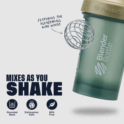 BlenderBottle Classic V2 Shaker Flasche – Ideal für Proteinshakes und Pre-Workout, 28 oz (828 ml), Vollton Tan