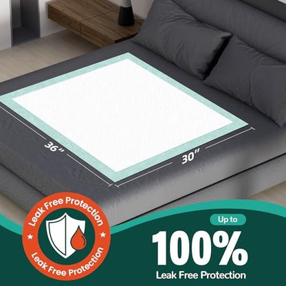 MILDPLUS Einweg-Bettschutzunterlagen mit Klebestreifen 30''x36'', 10 Stück, extra große Inkontinenzunterlagen für Erwachsene, Senioren, Kinder und Haustiere (mit Klebestreifen)