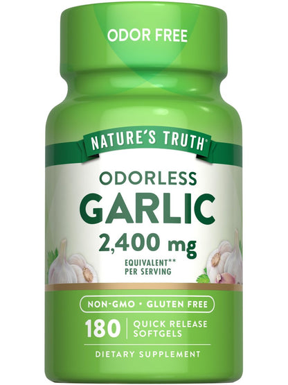Nature's Truth Geruchlose Knoblauch Softgels | 180 Kapseln | Nicht-GVO & Glutenfrei