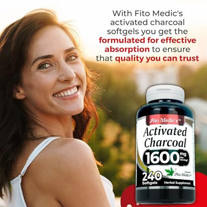 FITO MEDIC'S Lab | Aktivkohle | 240 Kapseln | Aktivkohlepillen