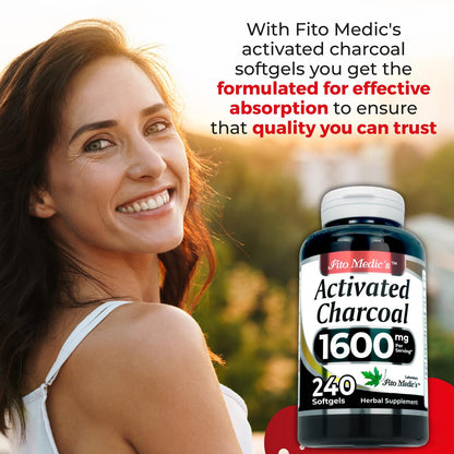 FITO MEDIC'S Lab | Aktivkohle | 240 Kapseln | Aktivkohlepillen