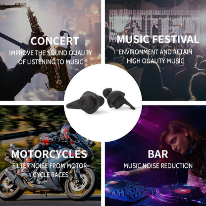LYSIAN High Fidelity Konzert Ohrstöpsel, 23dB Geräuschreduzierung, Musiker Ohrstöpsel für Konzerte, Festivals & Raves, Wiederverwendbare weiche Ohrstöpsel mit Aluminiumetui, 2 Paar Schwarz