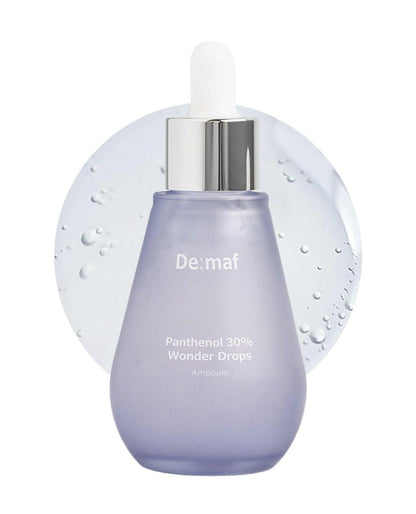 De:maf Panthenol 30% Wonder Drops Ampulle – Beruhigendes Serum mit 30% Panthenol und Nachtkerzenextrakt für empfindliche Haut