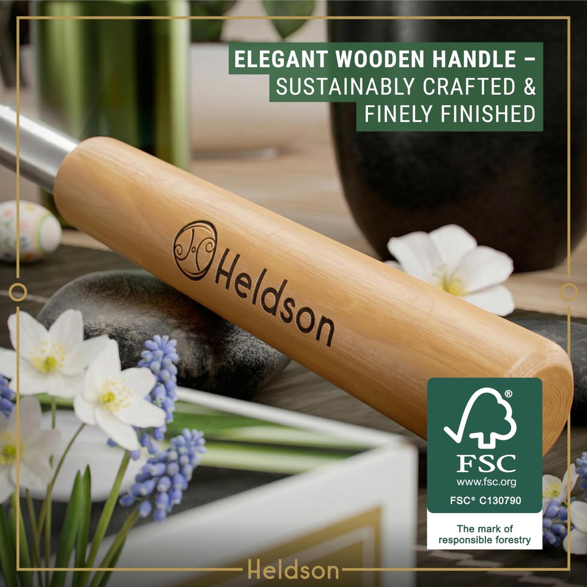 HELDSON® Ausziehbarer Rückenkratzer [5 Kratzköpfe] - Teleskop-Rückenkratzer aus Edelstahl für Erwachsene - Metall-Bärenkralle Rückenkratzer-Stab - Geschenke für Männer und Frauen