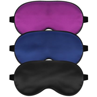 Seiden Schlafmaske mit verstellbarem Band – Bequeme und weiche Augenmaske für erholsamen Schlaf (Schwarz, Blau, Lila)