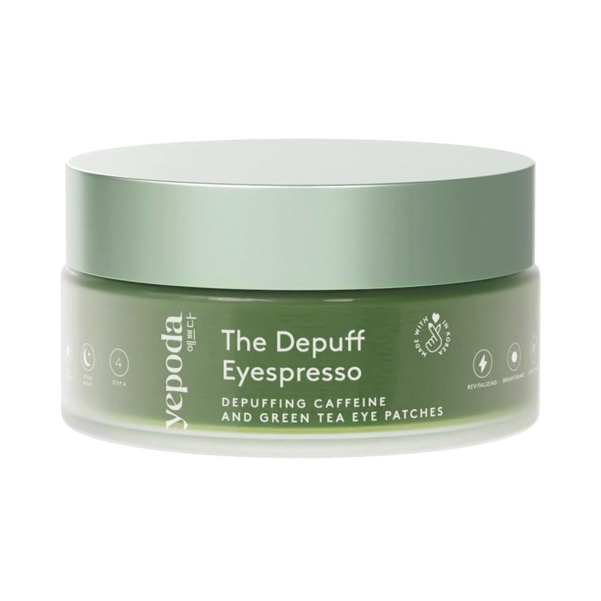 Yepoda The Depuff Eyespresso – Entschwellende Koffein- & Grüntee-Augenpads, Reduziert Schwellungen & belebt müde Augenpartie, Vegane koreanische Augenpads für alle Hauttypen, 60 Stück / 90 g