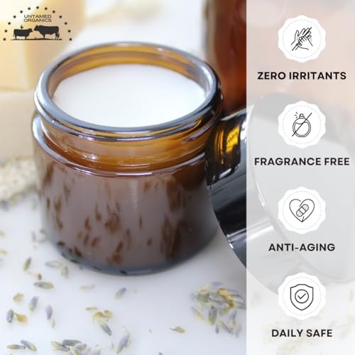 Untamed Organics Reines Talgfett 100% Grasgefüttertes Rindertalg-Balsam für Hautpflege - Ganzkörper- & Gesichtsfeuchtigkeitscreme für empfindliche Haut, Ekzeme - Allzweck-Talgcreme (Unparfümiert) 56 g