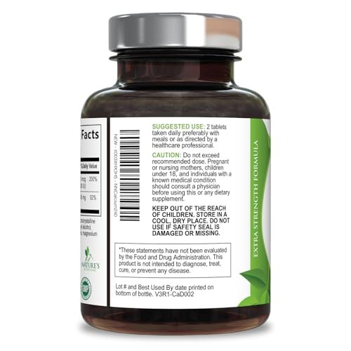 Calcium Supplement mit Vitamin D3 – 1200 mg Calcium pro Portion mit D3 für beste Aufnahme – Unterstützt Immunsystem, Knochen & Zähne – Nature's Calcium, in den USA abgefüllt für Frauen & Männer – 240 Tabletten