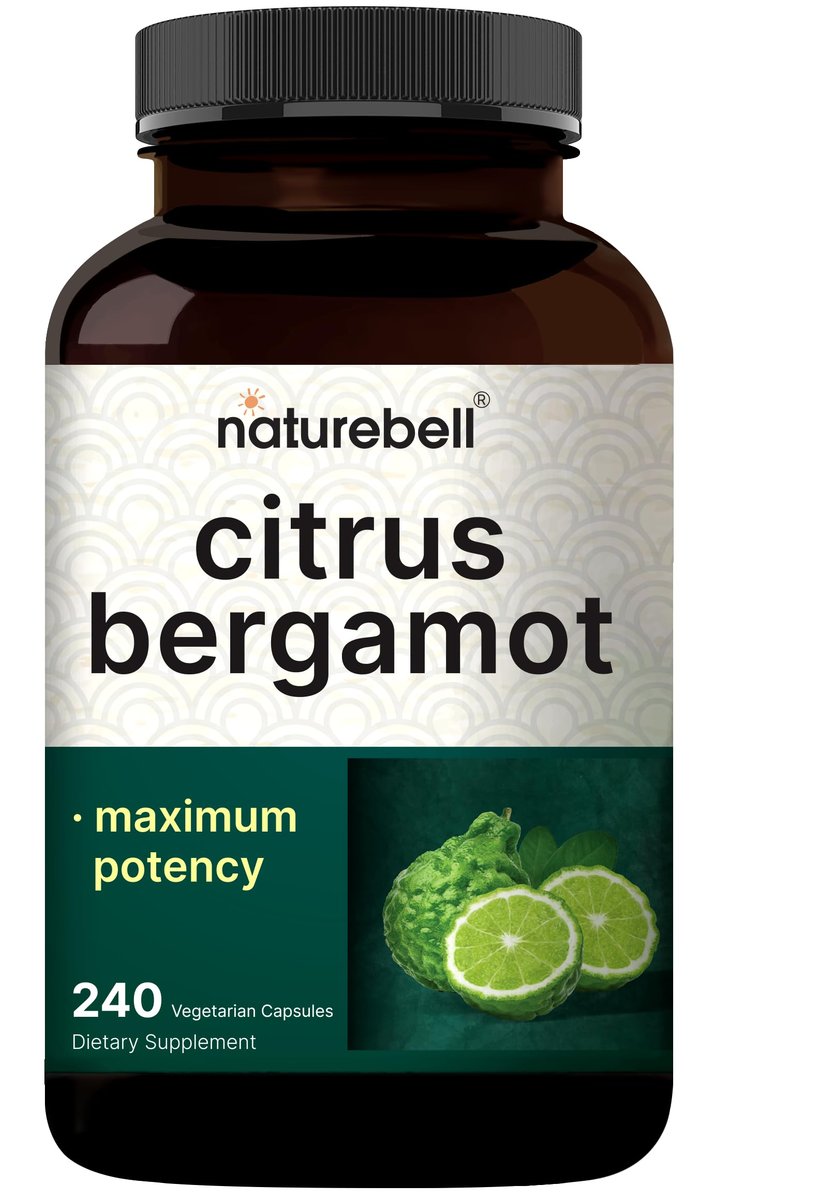NatureBell Citrus Bergamot, 240 vegane Kapseln – Echtes Fruchtextrakt mit polyphenolischen Flavanonen – Non-GMO, cGMP-zertifiziert