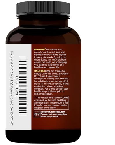 NatureBell CoQ10 200 mg mit PQQ, 240 vegane Kapseln – Stabile, hochabsorbierbare Form – Antioxidantien-Unterstützung für Herz und Energie – Hochdosiertes Coenzym Q10 Supplement