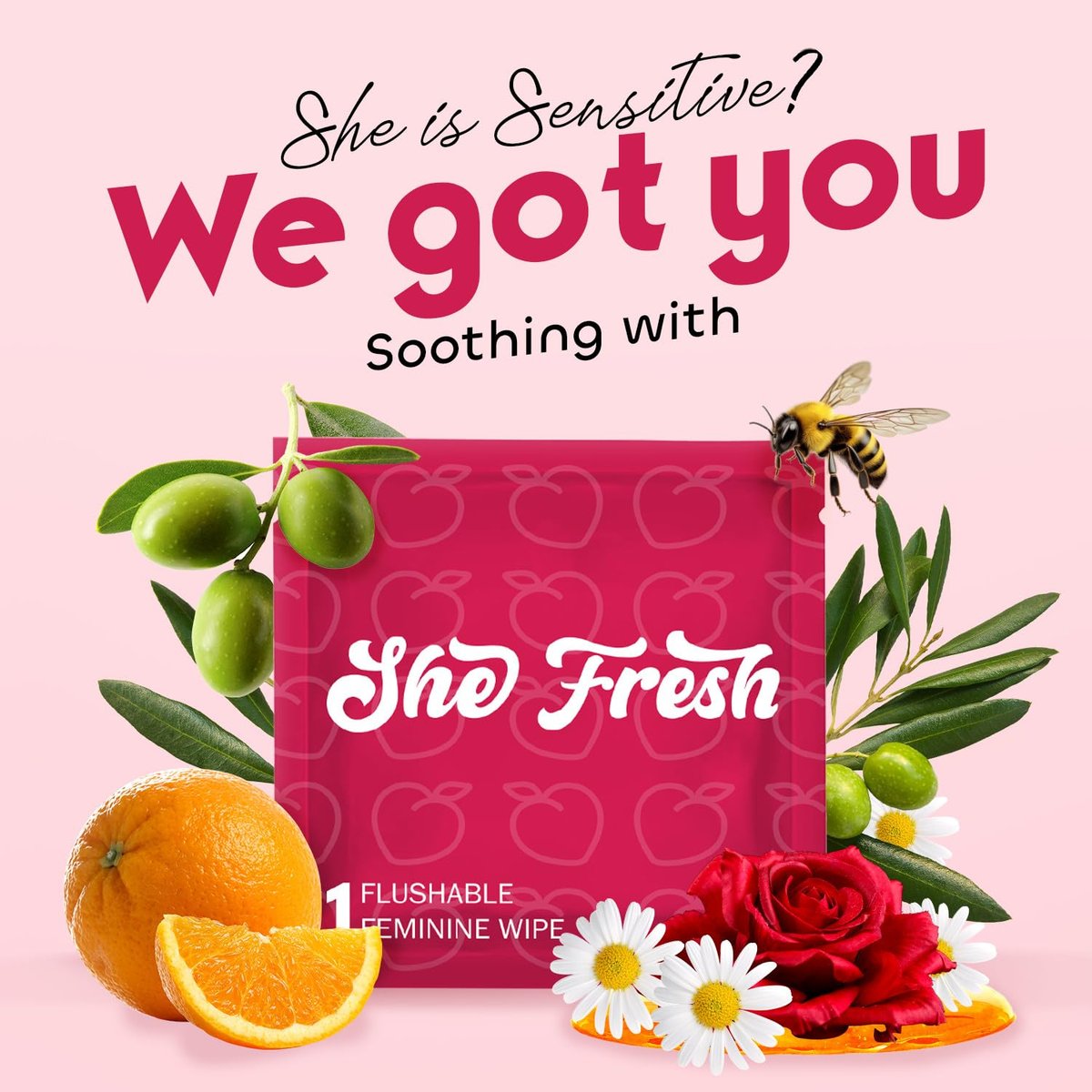 Muun Feminine Wipes Spülbar – 50 einzeln verpackte Intimtücher pH-ausgeglichen, Anti-Juckreiz, Deodorant, für persönliche Reinigung, für Intimbereich und Po