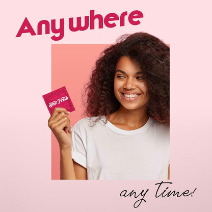 Muun Feminine Wipes Spülbar – 50 einzeln verpackte Intimtücher pH-ausgeglichen, Anti-Juckreiz, Deodorant, für persönliche Reinigung, für Intimbereich und Po