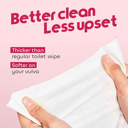 Muun Feminine Wipes Spülbar – 50 einzeln verpackte Intimtücher pH-ausgeglichen, Anti-Juckreiz, Deodorant, für persönliche Reinigung, für Intimbereich und Po