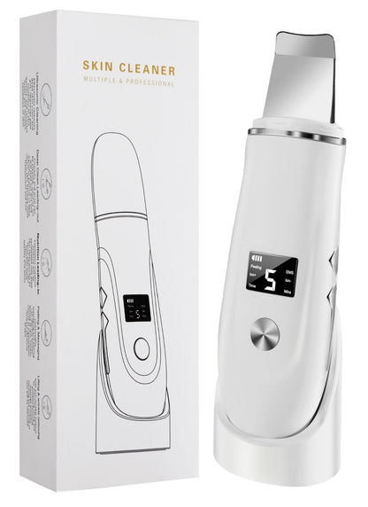 Ysxuan Hautschaber Gesichtsspatel – 4-in-1 Mitesserentferner & Porenreiniger mit USB-Ladegerät (Weiß, 5-teilig)